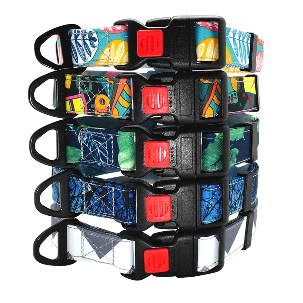 Colorful Printed Nylon Dog Collar